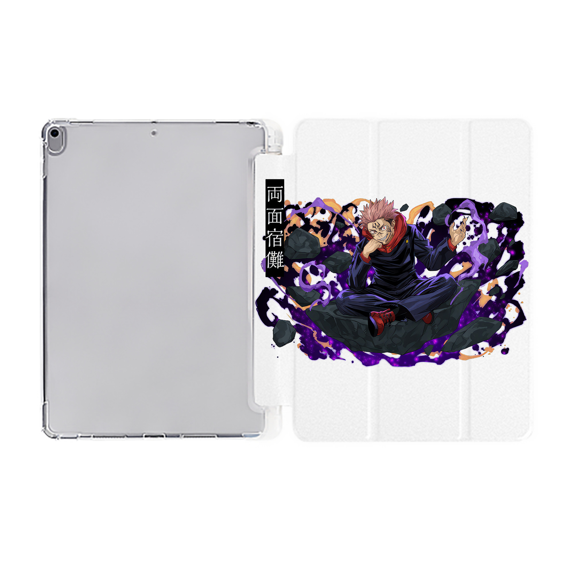 （画像用） 呪術廻戦 Jujutsu Kaisen IPad ケース ペン収納付き 三つ折りスタンド PUレザー×シリコン 対応機種9.5/10.5/10.9インチ